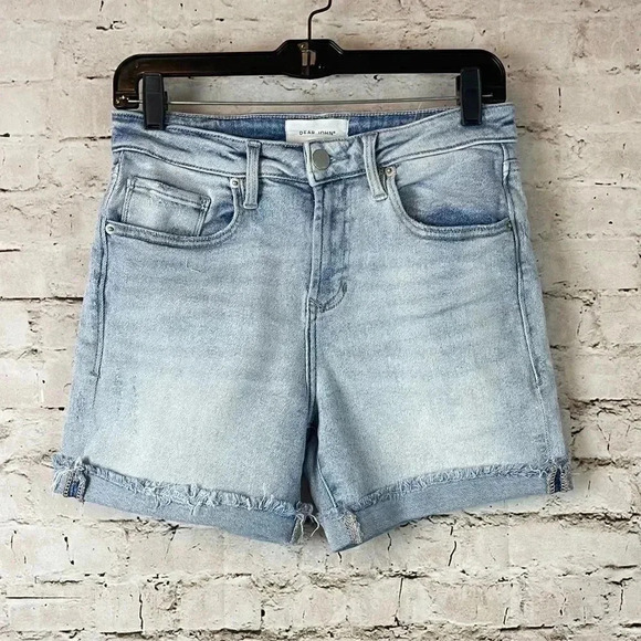 Dear John Womens Size 27 Ruthie Bermuda Shorts Raw Hem Cotton Stretch Distressed - Picture 1 of 9